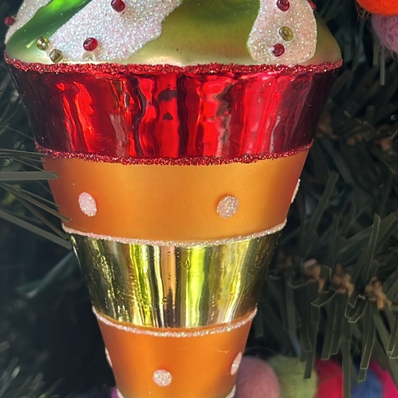 Blown Glass Ornament Swirl Ice Cream Cone - Picture 3 of 6